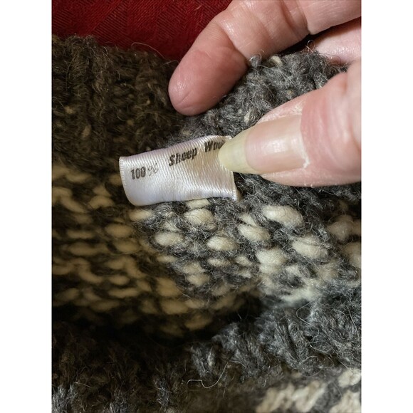 Tejidos  100% Wool Blue White Cardigan Sweater Ecuador XL PRISTINE - Picture 5 of 5